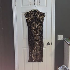 Knee length sequin cocktail dress
